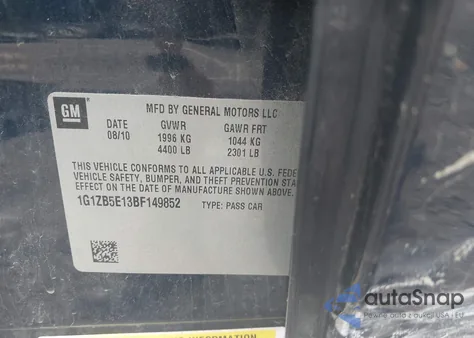2011 Chevrolet Malibu Ls from USA, damaged, VIN 1G1ZB5E13BF149852